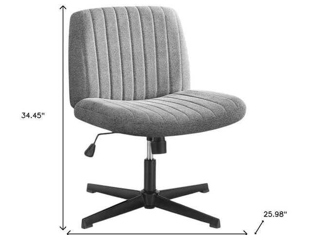 19" Black Tufted Swivel Lounge Chair