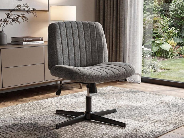 19" Black Tufted Swivel Lounge Chair