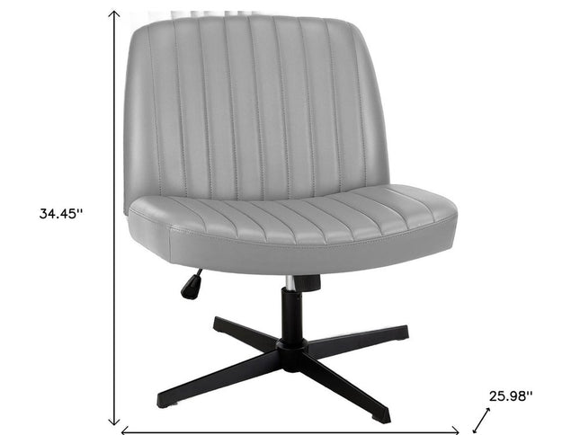 19" Black Tufted Swivel Lounge Chair