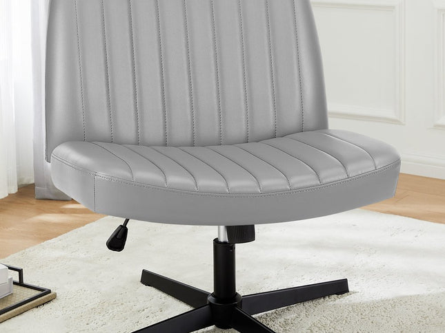 19" Black Tufted Swivel Lounge Chair