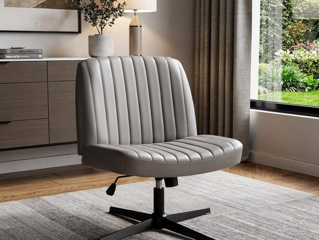 19" Black Tufted Swivel Lounge Chair