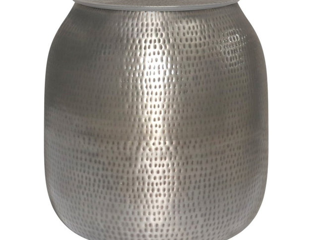 21" Silver Metal Round End Table