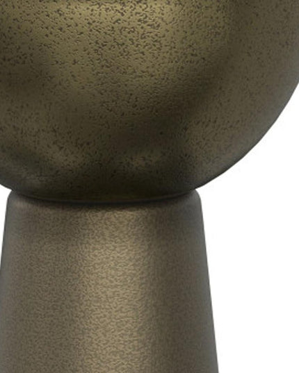 26" Antiqued Gold Metal Round End Table