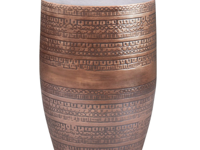 20" Copper Metal Round End Table