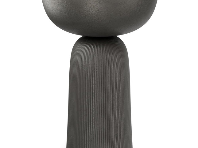 21" Black Aluminum Round End Table