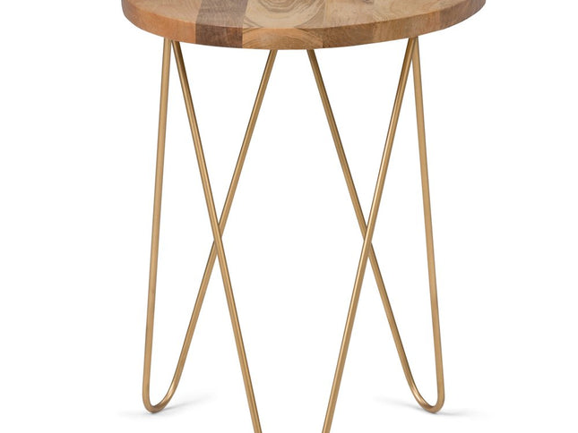 21" Gold Metal Round End Table