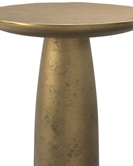 20" Antiqued Brass Aluminum Round End Table