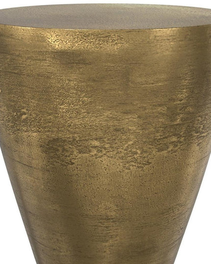 18" Antiqued Brass Aluminum Round End Table