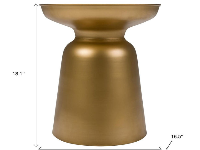 18" Gold Metal Round End Table