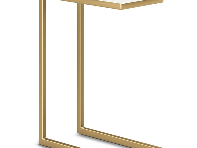 24" Gold Marble End Table And Trunk Storage