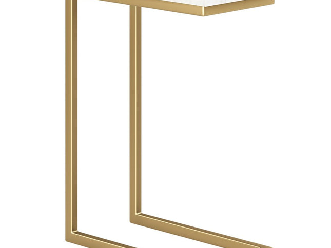 24" Gold Marble End Table And Trunk Storage