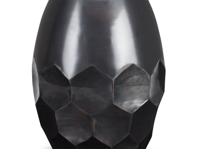 20" Copper Metal Round End Table