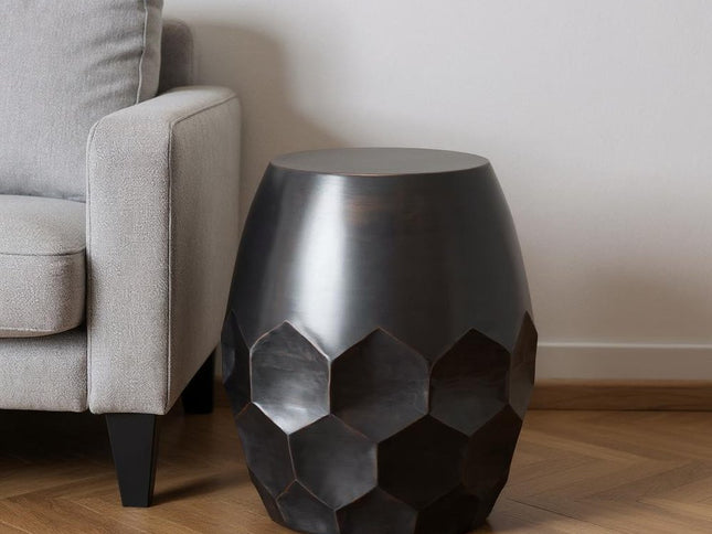 20" Copper Metal Round End Table