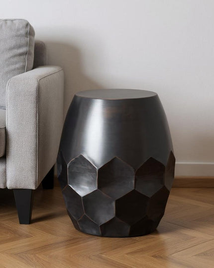 20" Copper Metal Round End Table