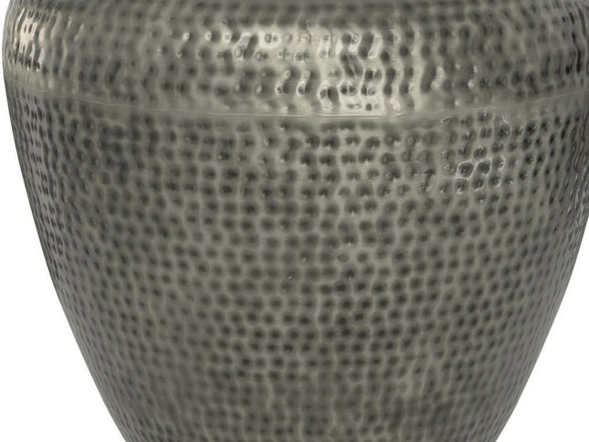 18" Silver Metal Round End Table