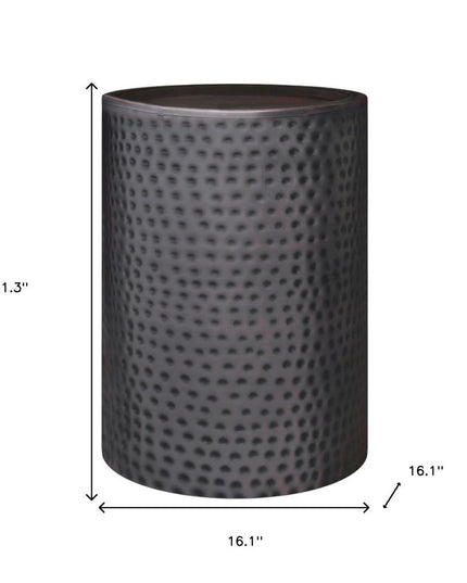 21" Copper Metal Round End Table