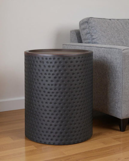 21" Copper Metal Round End Table