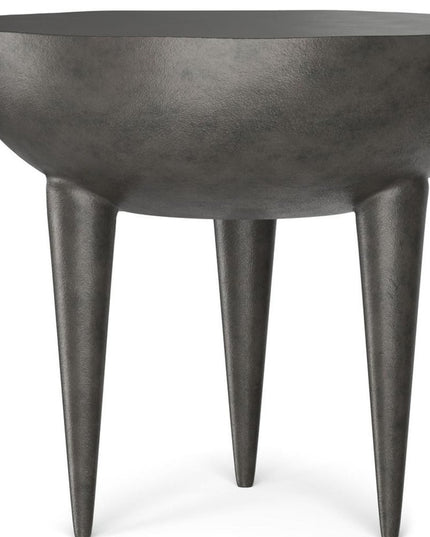 18" Graphite Aluminum Round End Table