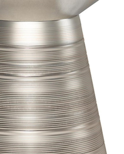 20" Silver Metal Round End Table