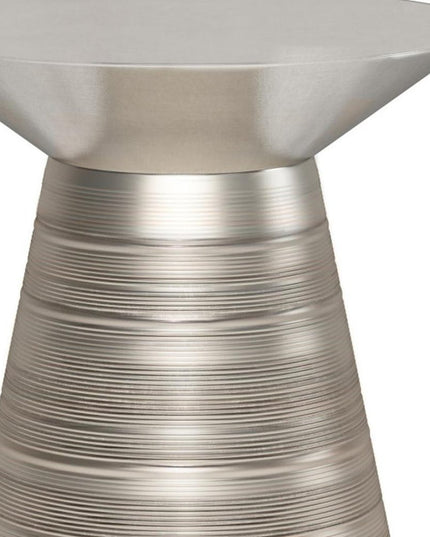 20" Silver Metal Round End Table