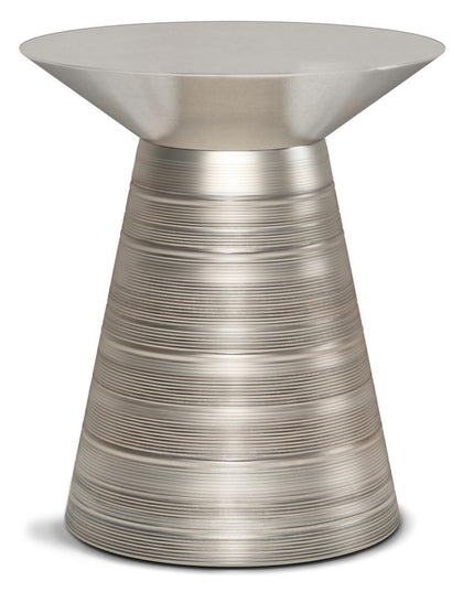 20" Silver Metal Round End Table