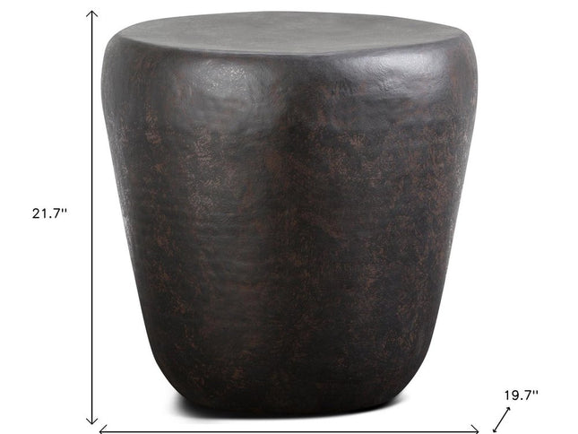 22" Bronze Metal Round End Table