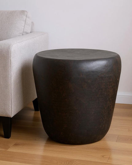 22" Bronze Metal Round End Table