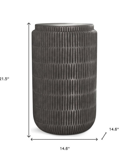 22" Graphite Aluminum Round End Table