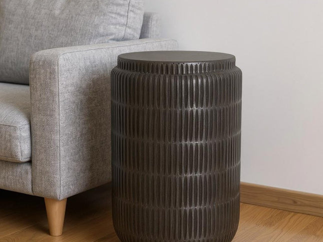 22" Graphite Aluminum Round End Table