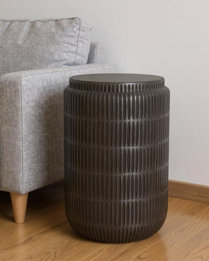 22" Graphite Aluminum Round End Table