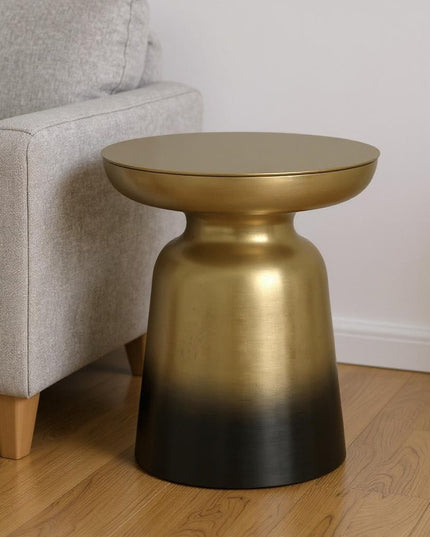 18" Gold Metal Round End Table