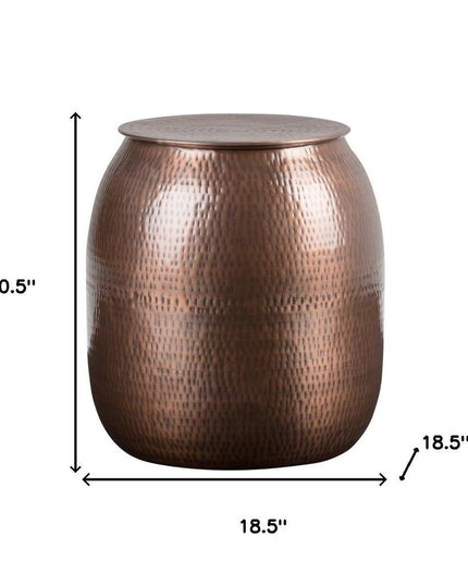 21" Copper Metal Round End Table