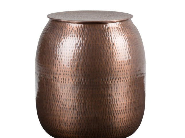 21" Copper Metal Round End Table