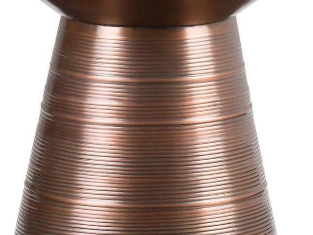 20" Copper Metal Round End Table