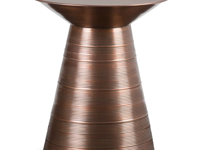20" Copper Metal Round End Table