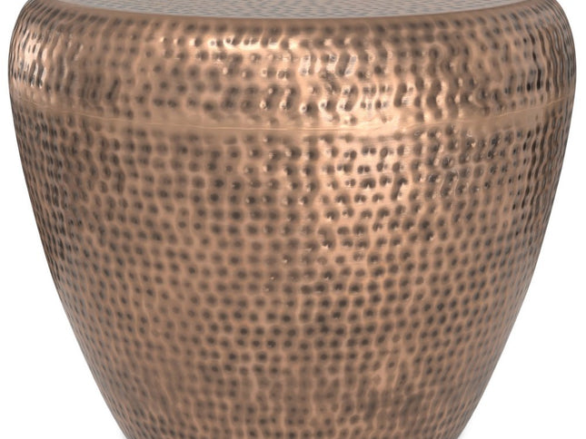 18" Copper Metal Round End Table