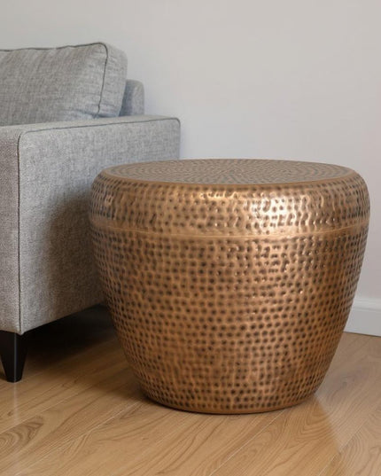 18" Copper Metal Round End Table