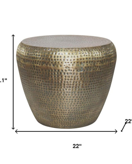 18" Gold Metal Round End Table