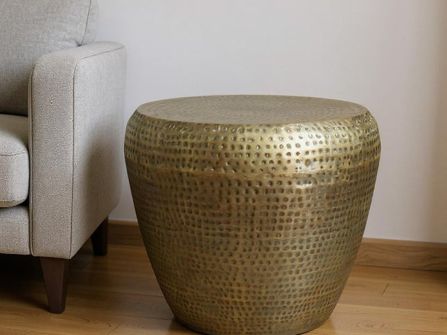 18" Gold Metal Round End Table