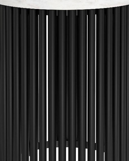 21" White Marble Round End Table