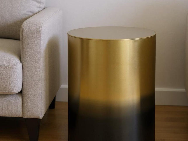 21" Gold Metal Round End Table
