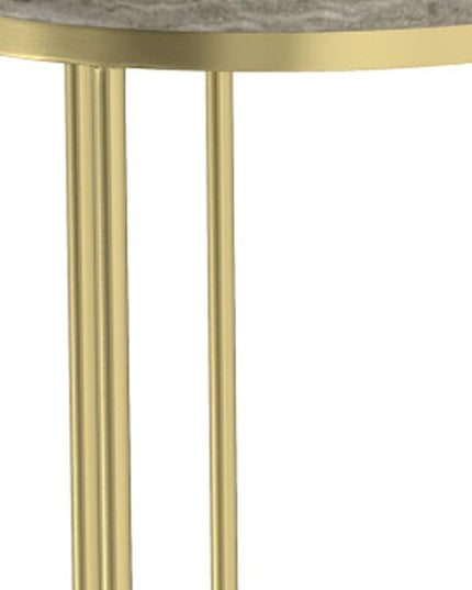 Set of Two 24" Gold Iron Round End Table