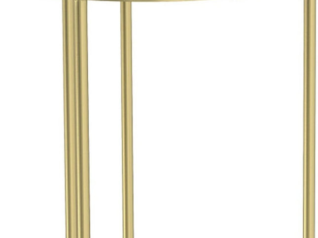 Set of Two 24" Gold Iron Round End Table