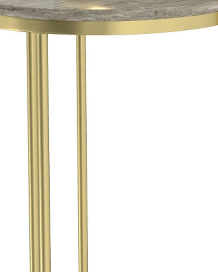Set of Two 24" Gold Iron Round End Table