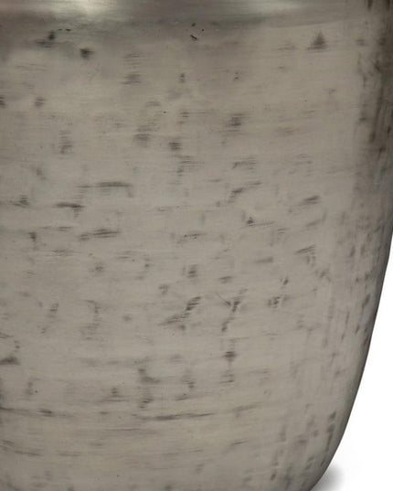 22" Silver Metal Round End Table