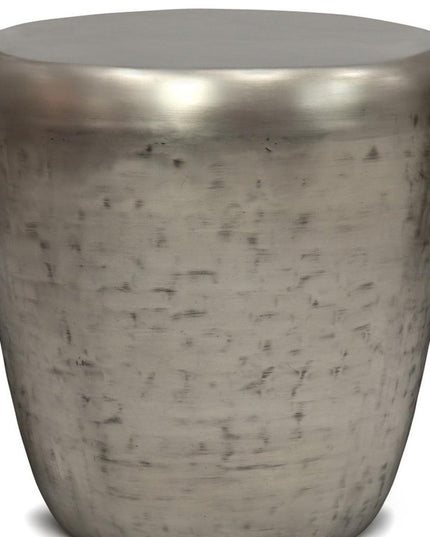 22" Silver Metal Round End Table