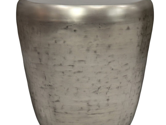 22" Silver Metal Round End Table