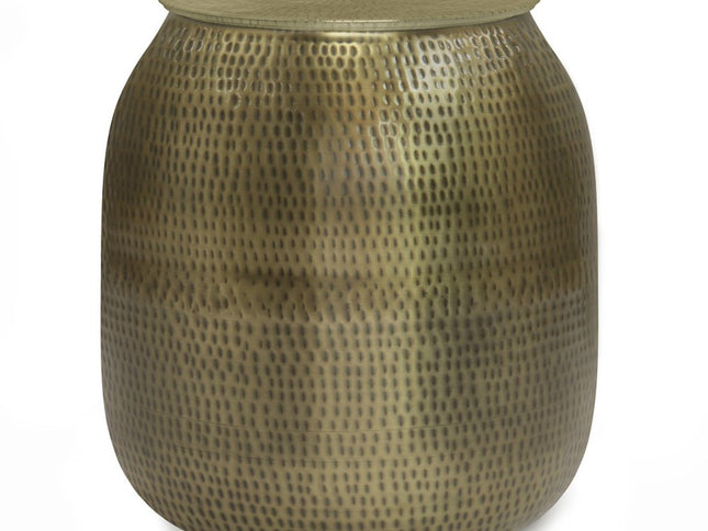 21" Gold Metal Round End Table