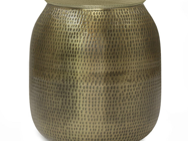 21" Gold Metal Round End Table