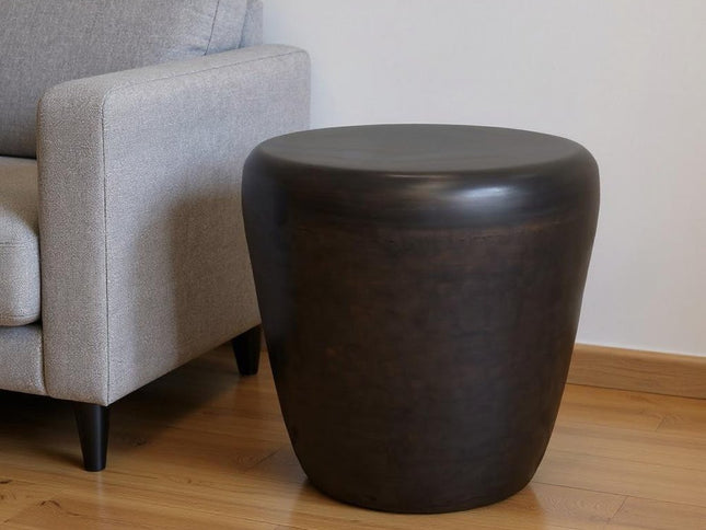 22" Copper Metal Round End Table